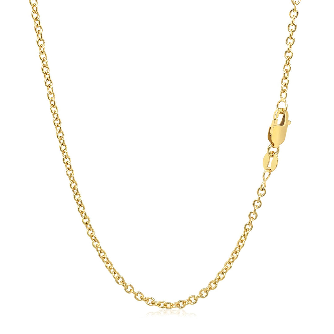 Brand New 14k Yellow Gold Round Cable Link Chain (1.90 mm)