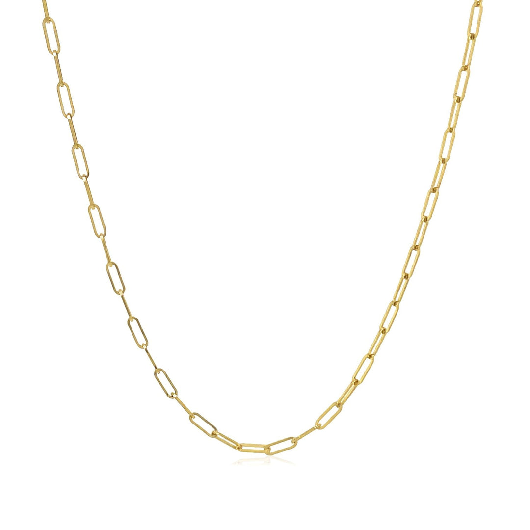 Brand New 18K Yellow Gold Fine Paperclip Chain (1.50 mm)