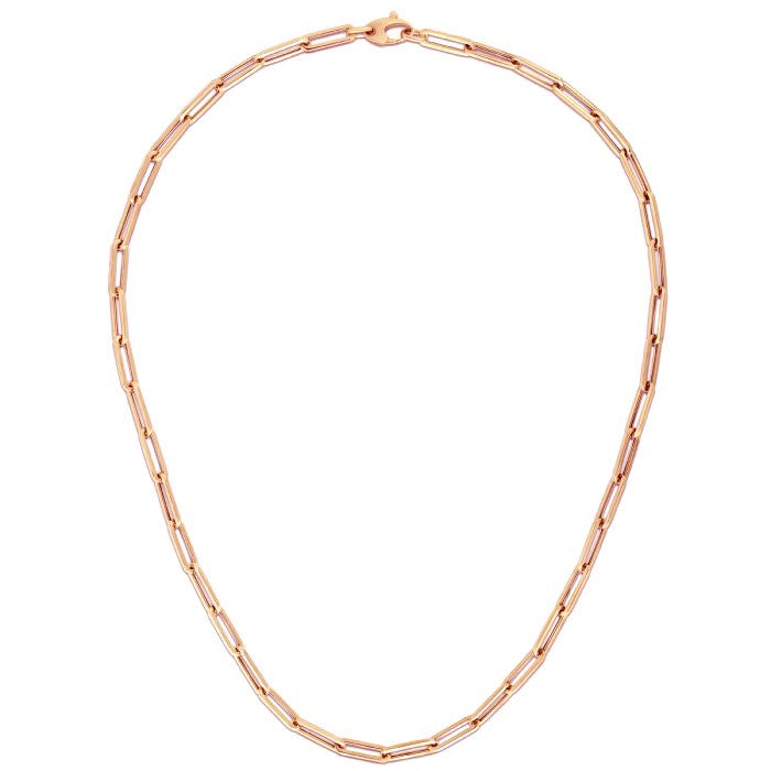 Brand New 14K Rose Gold Bold Paperclip Chain (4.20 mm)