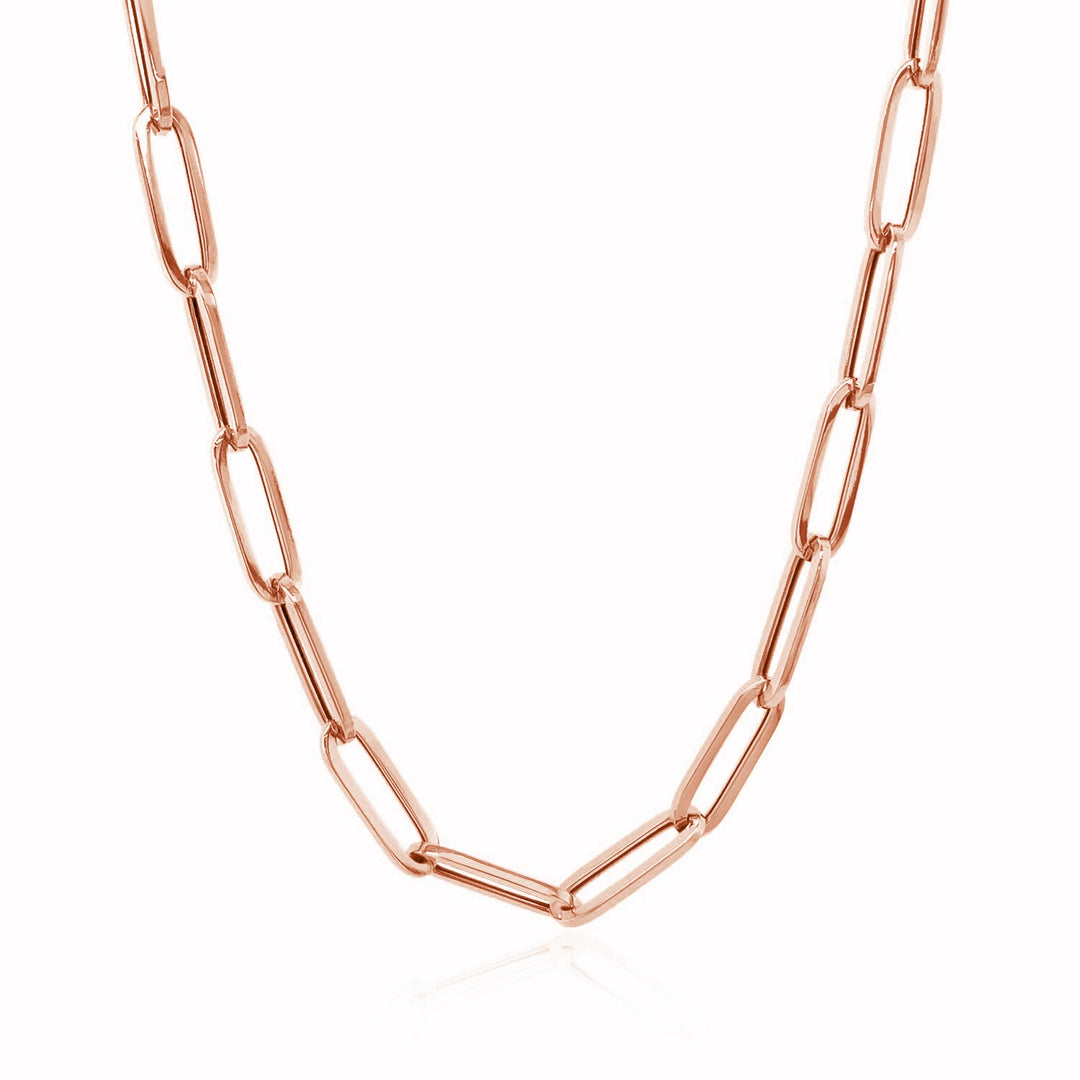 Brand New 14K Rose Gold Bold Paperclip Chain (4.20 mm)