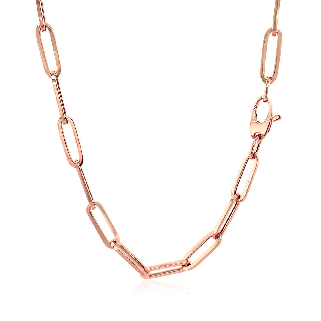 Brand New 14K Rose Gold Bold Paperclip Chain (4.20 mm)