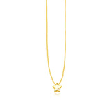 Brand New 14k Yellow Gold Polished Star Necklace with Diamond