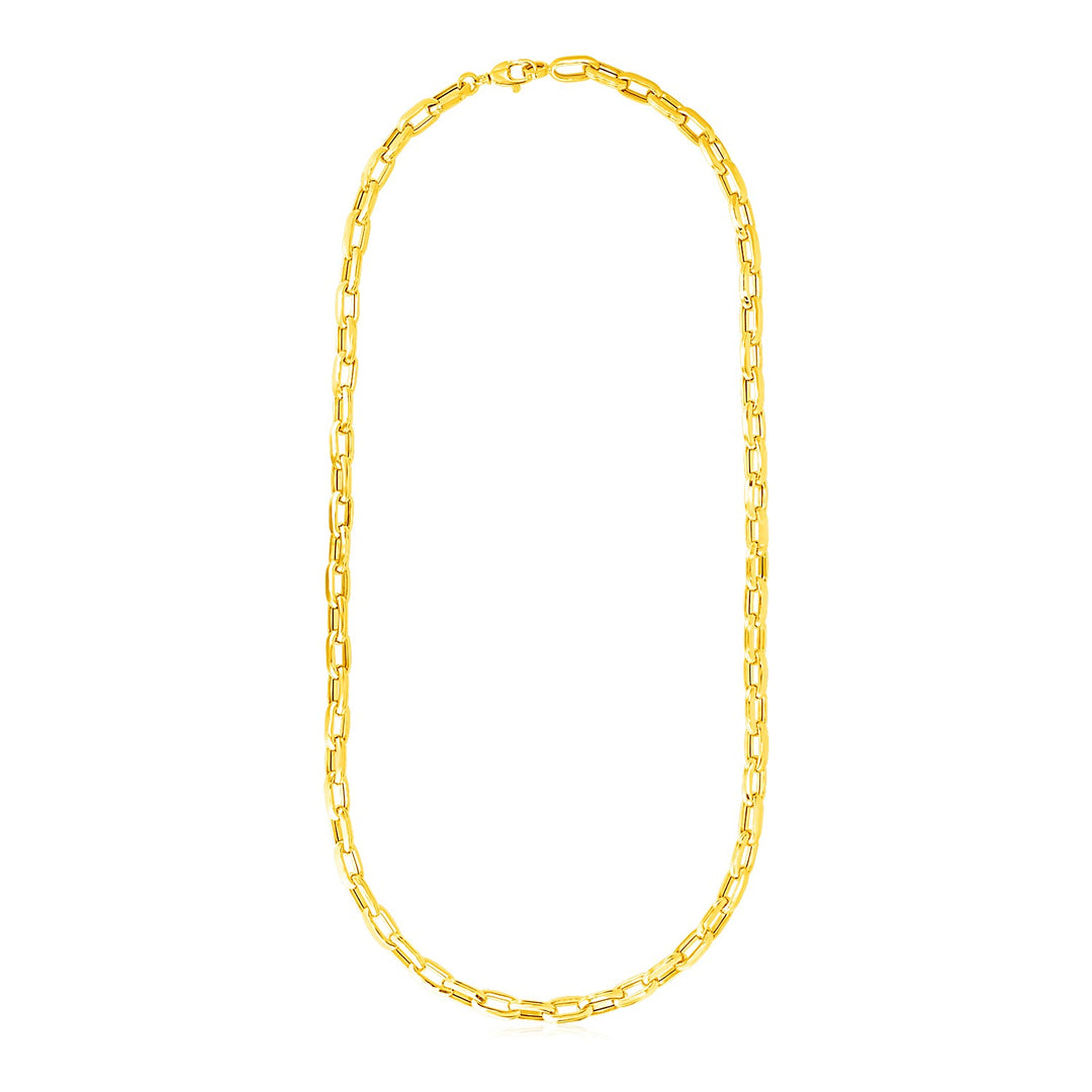 Brand New 14k Yellow Gold Mens Paperclip Chain Necklace