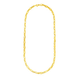 Brand New 14k Yellow Gold Mens Paperclip Chain Necklace