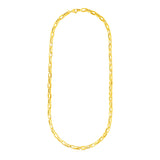 Brand New 14k Yellow Gold Mens Paperclip Chain Necklace