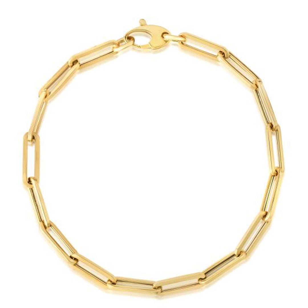 Brand New 10K Yellow Gold Lite Paperclip Bracelet  (4.20 mm)