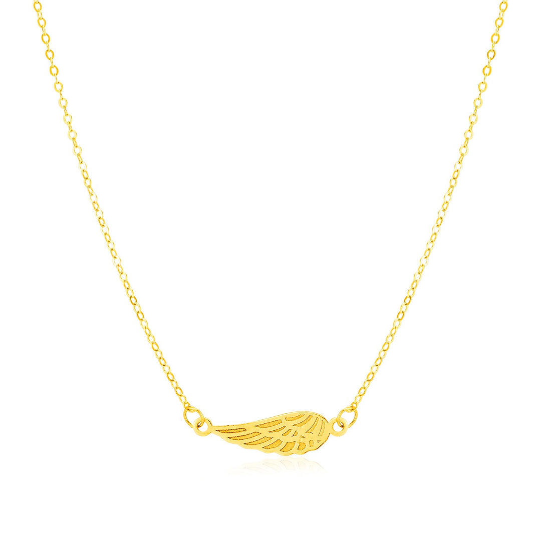 Brand New 14k Yellow Gold Angel Wing Necklace