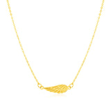 Brand New 14k Yellow Gold Angel Wing Necklace