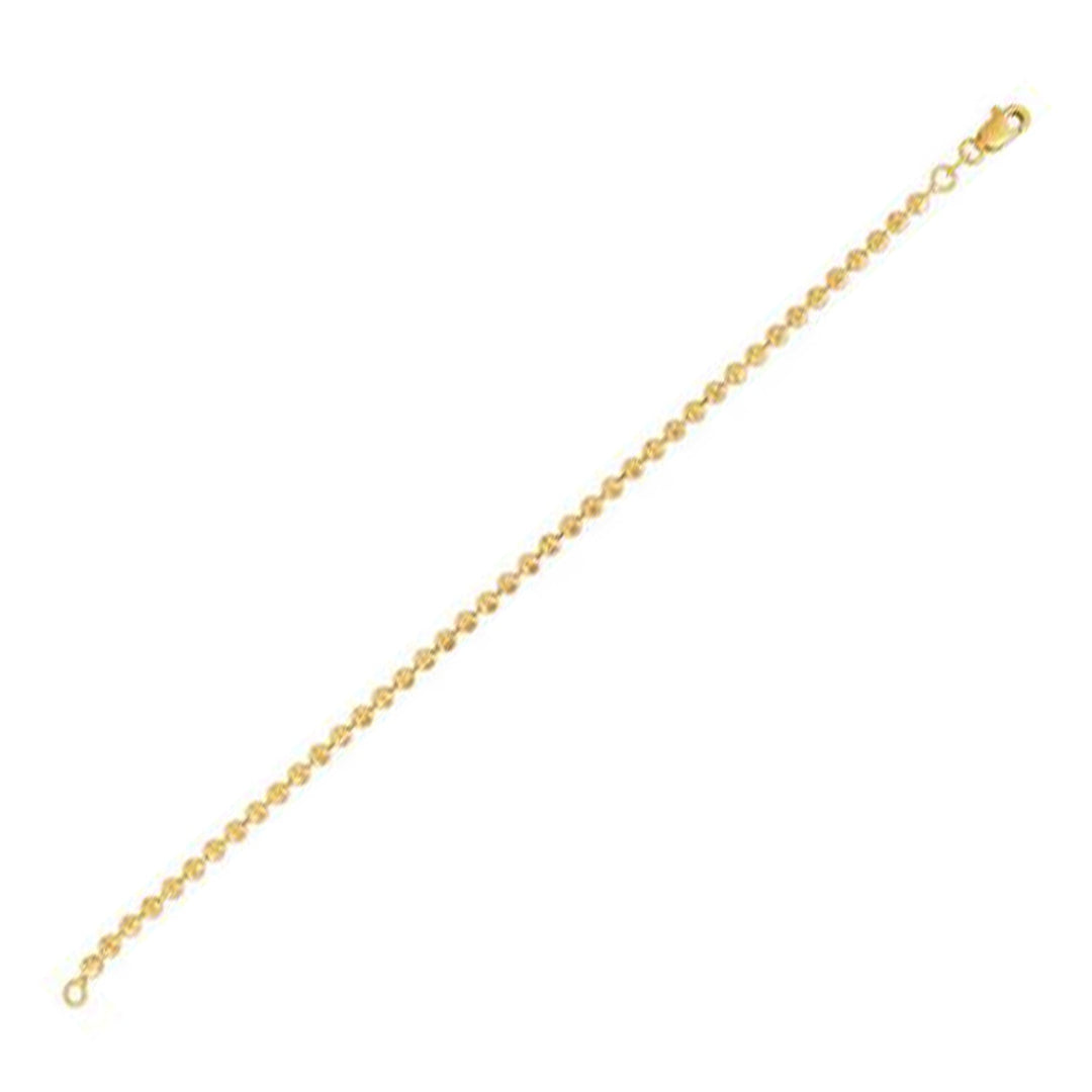 Brand New Moon Cut Bead Chain Bracelet in 14k Yellow Gold  (3.00 mm)