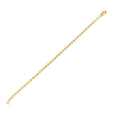 Brand New Moon Cut Bead Chain Bracelet in 14k Yellow Gold  (3.00 mm)