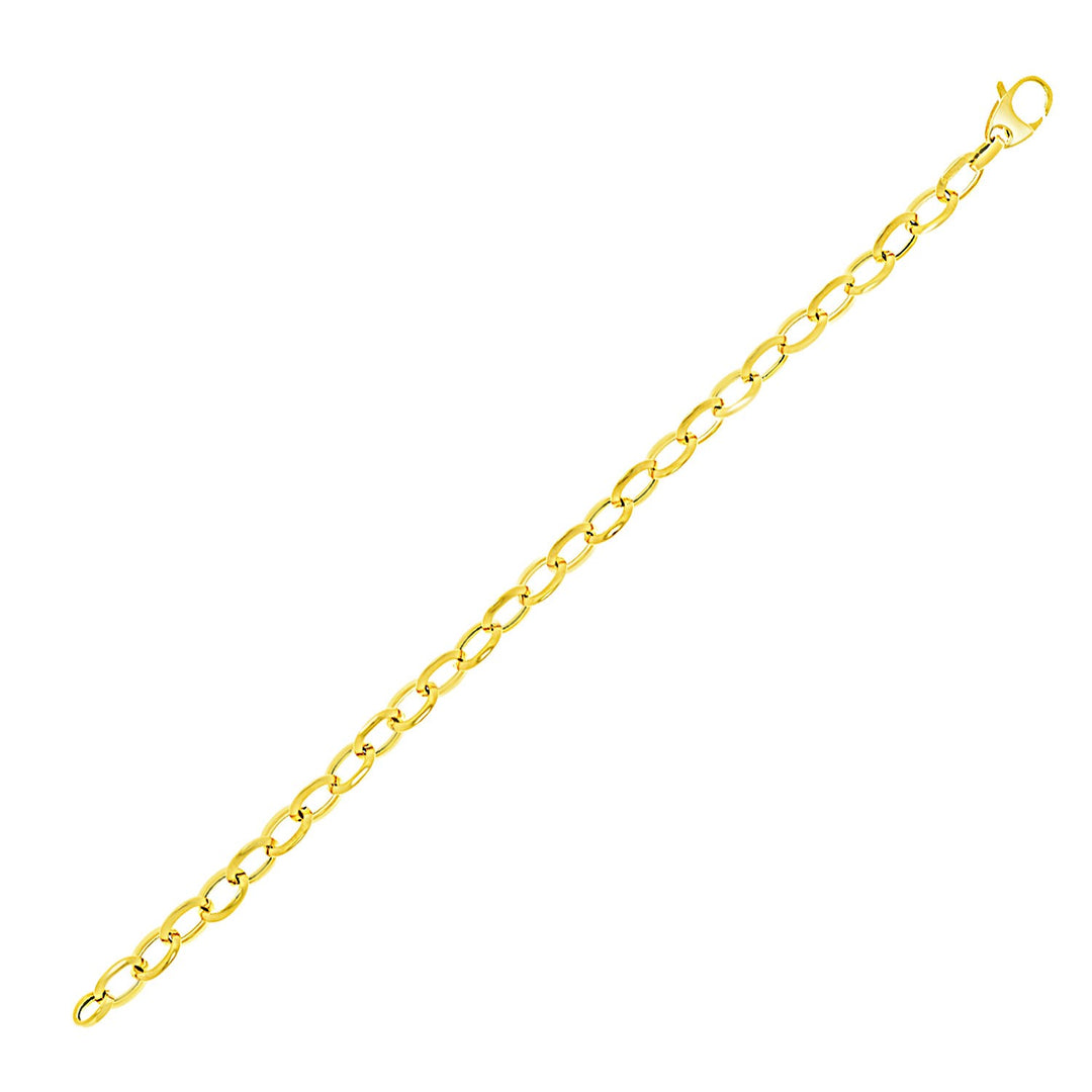 Brand New 14k Yellow Gold Cable Chain Style Bracelet (6.35 mm)