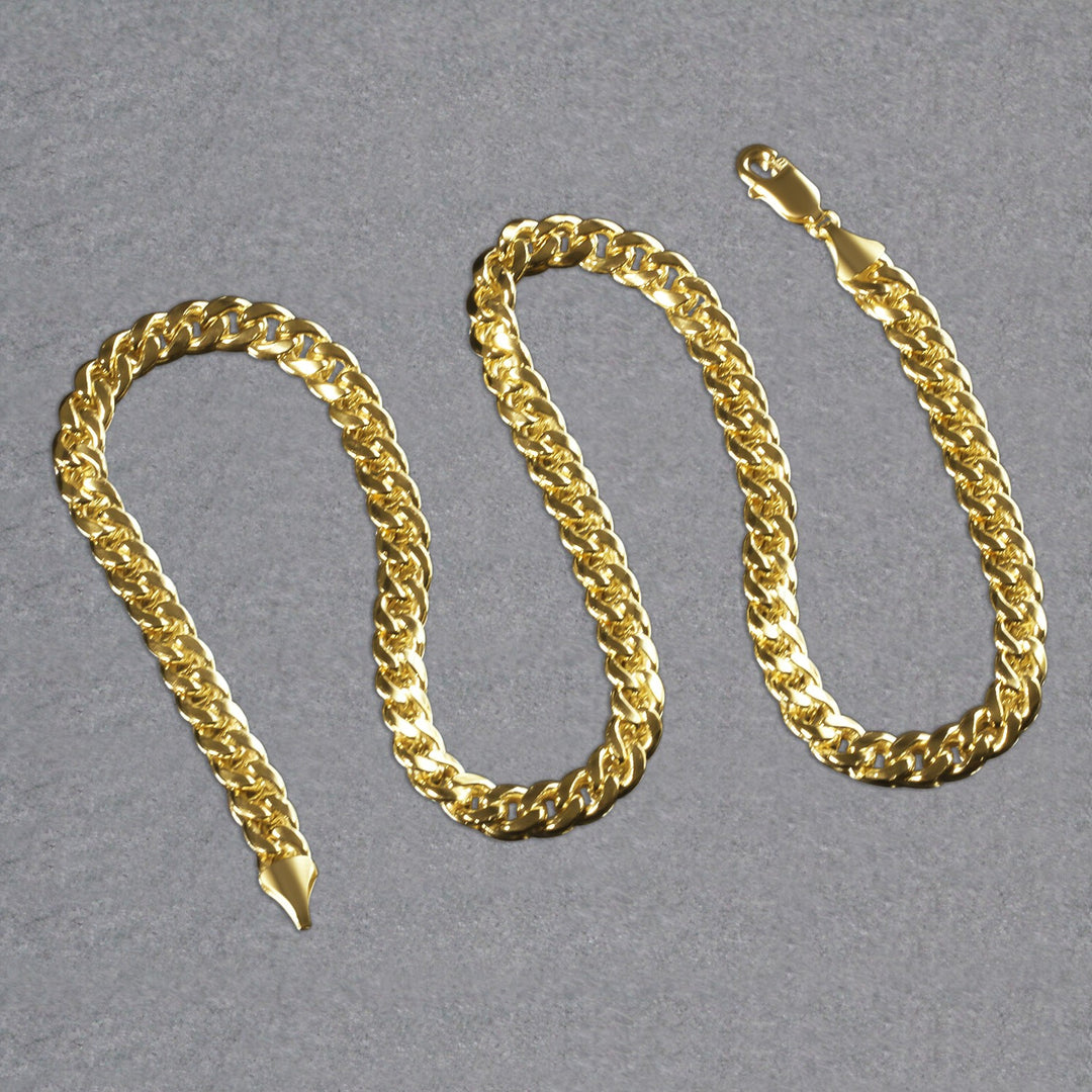 Brand New 14k Yellow Gold Miami Cuban Semi Solid Chain (8.00 mm)