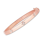 Brand New 14k Rose Gold Trilogy Diamond Bangle (5.40 mm)