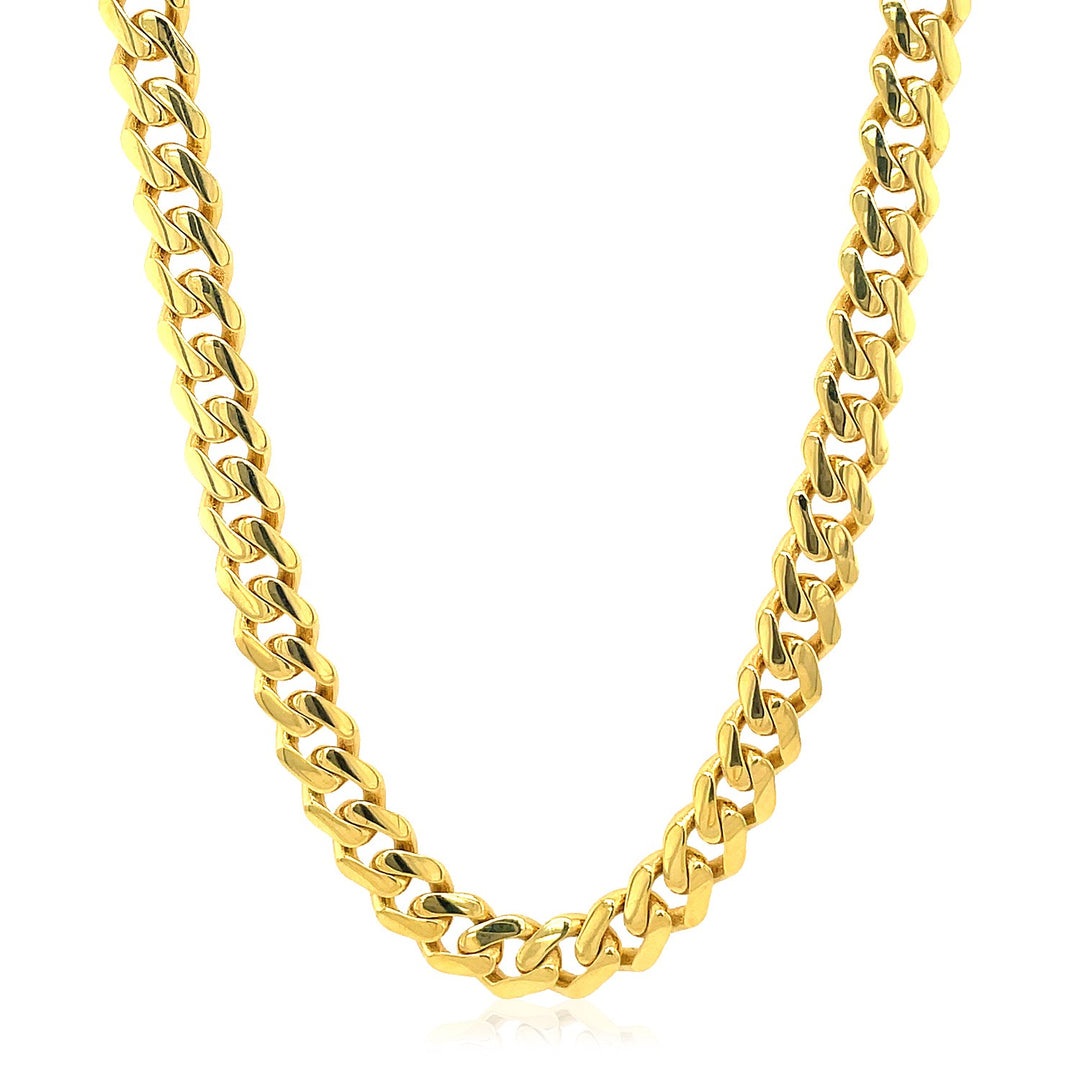 Brand New 14k Yellow Gold Polished Miami Cuban Chain Necklace