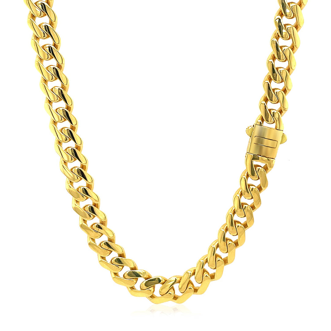 Brand New 14k Yellow Gold Polished Miami Cuban Chain Necklace