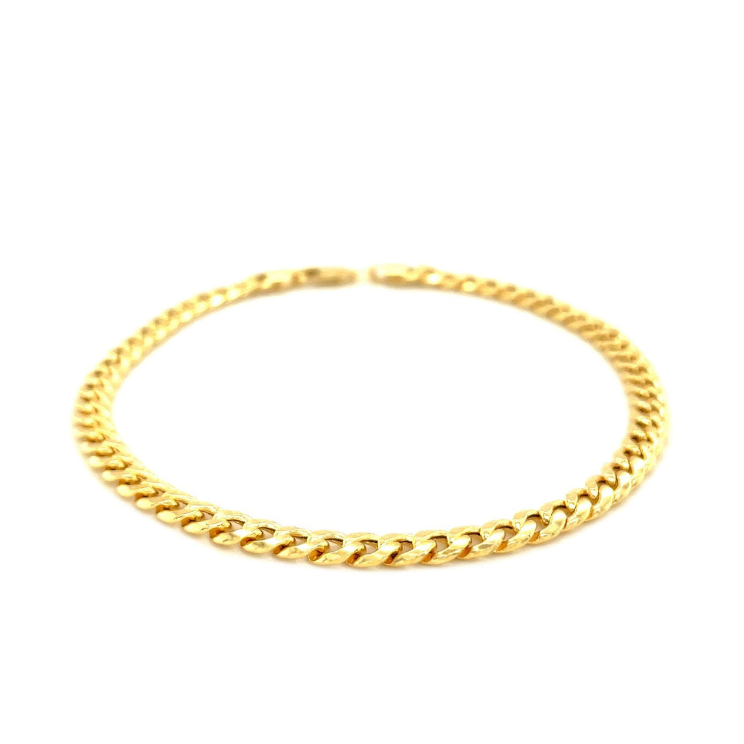 Brand New 10k Yellow Gold Miami Cuban Semi Solid Bracelet (4.50 mm)