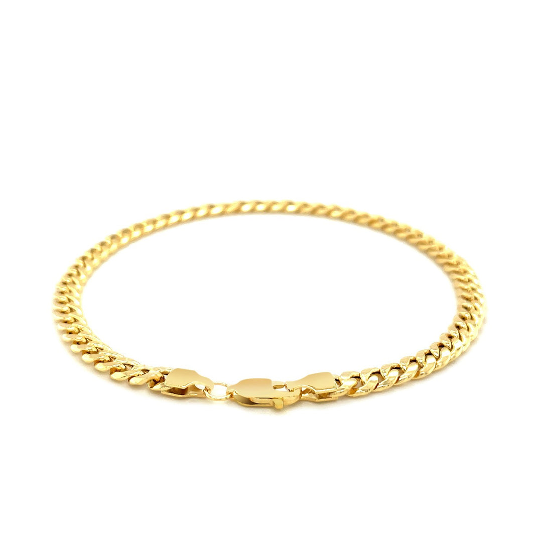 Brand New 10k Yellow Gold Miami Cuban Semi Solid Bracelet (4.50 mm)