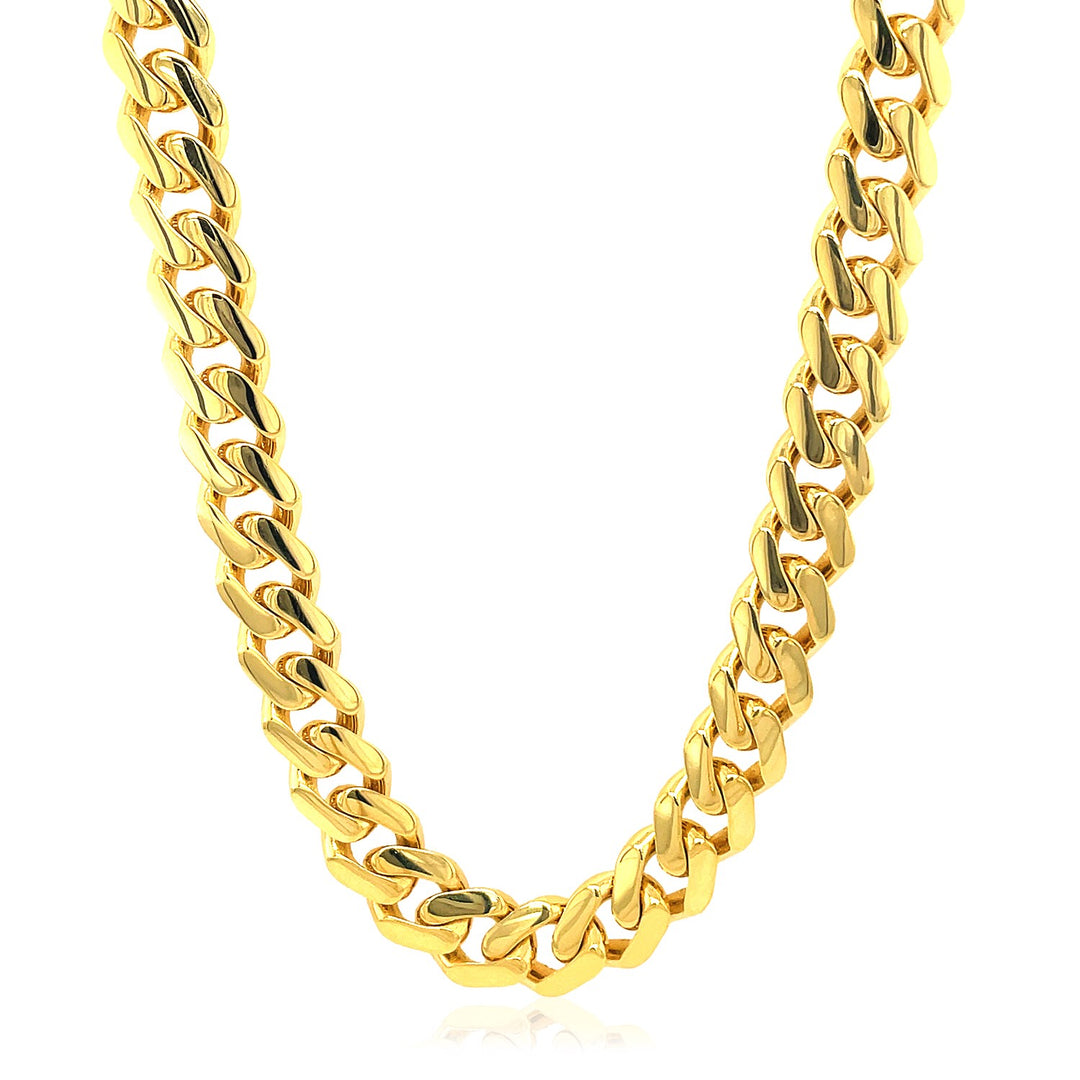 Brand New 14k Yellow Gold Polished Miami Cuban Chain Necklace