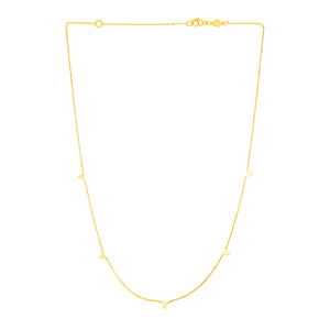 Brand New 14k Yellow Gold Necklace with Triangles