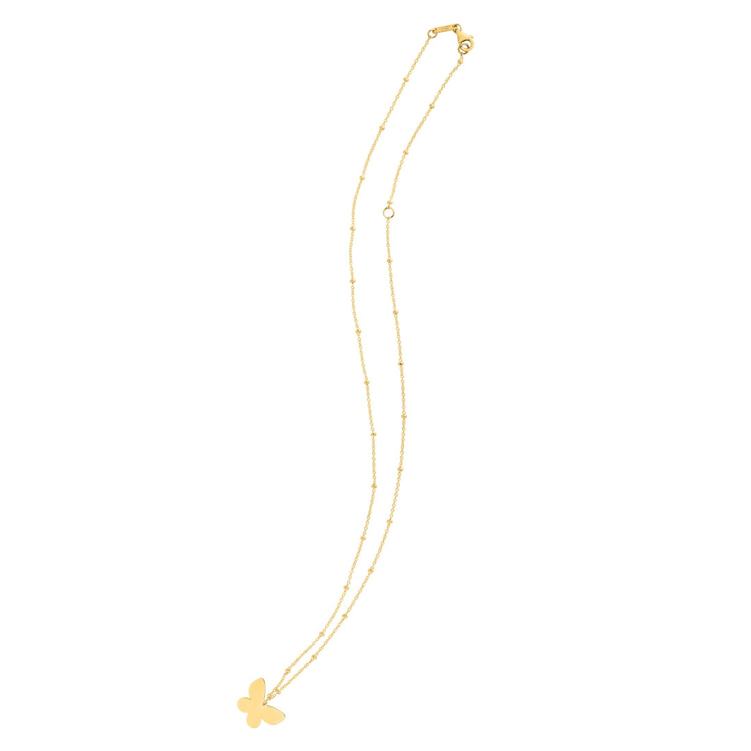 Brand New 14k Yellow Gold Ppillon Butterfly Necklace