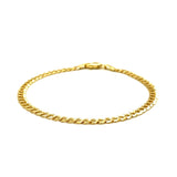 Brand New 14k Yellow Gold Solid Curb Bracelet (3.60 mm)