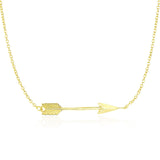 Brand New 14k Yellow Gold Chain Necklace with Horizontal Arrow Pendant