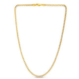 Brand New 14k Yellow Gold Round Pave Franco Chain (4.00 mm)