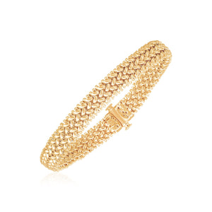 Brand New 14k Yellow Gold High Polish Thick Braided Bracelet  (8.80 mm)