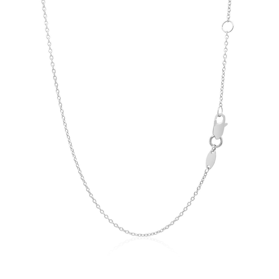 Brand New 14k White Gold Smooth Flat Horizontal Bar Style Necklace