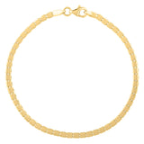 Brand New 14k Yellow Gold 7 inch Mini Cube Bracelet (2.60 mm)