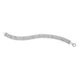 Brand New 14k White Gold Faceted Panther Link Chain Bracelet