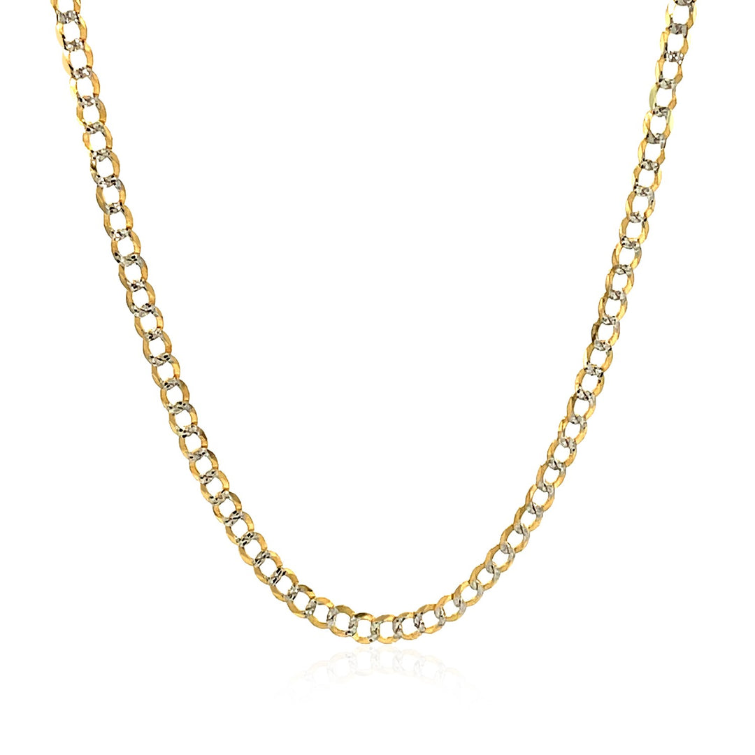 Brand New 14k Two Tone Gold Pave Curb Chain (2.60 mm)