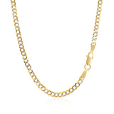 Brand New 14k Two Tone Gold Pave Curb Chain (2.60 mm)