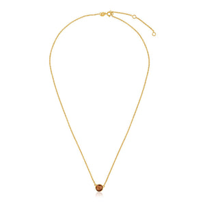 Brand New 14k Yellow Gold 17 inch Necklace with Round Citrine