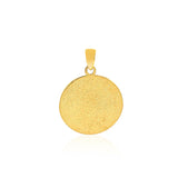 Brand New 14k Two Tone Gold Round Textured Religious Medal Pendant