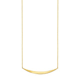 Brand New 14k Yellow Gold Necklace with Polished Curved Bar Pendant