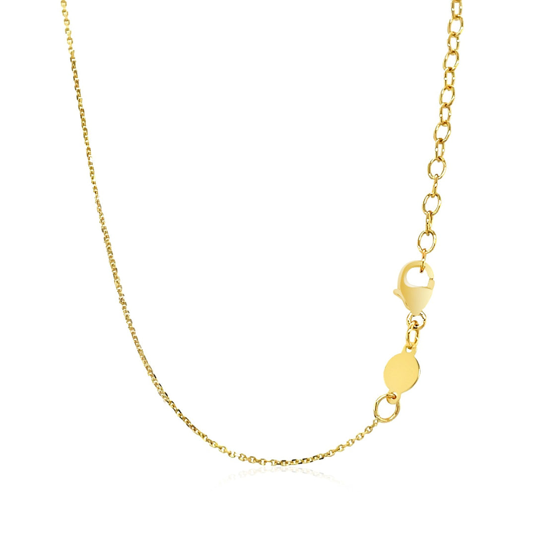 Brand New 14k Yellow Gold Necklace with Polished Curved Bar Pendant