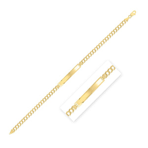 Brand New 14k Yellow Gold Curb ID Bracelet (4.70 mm)