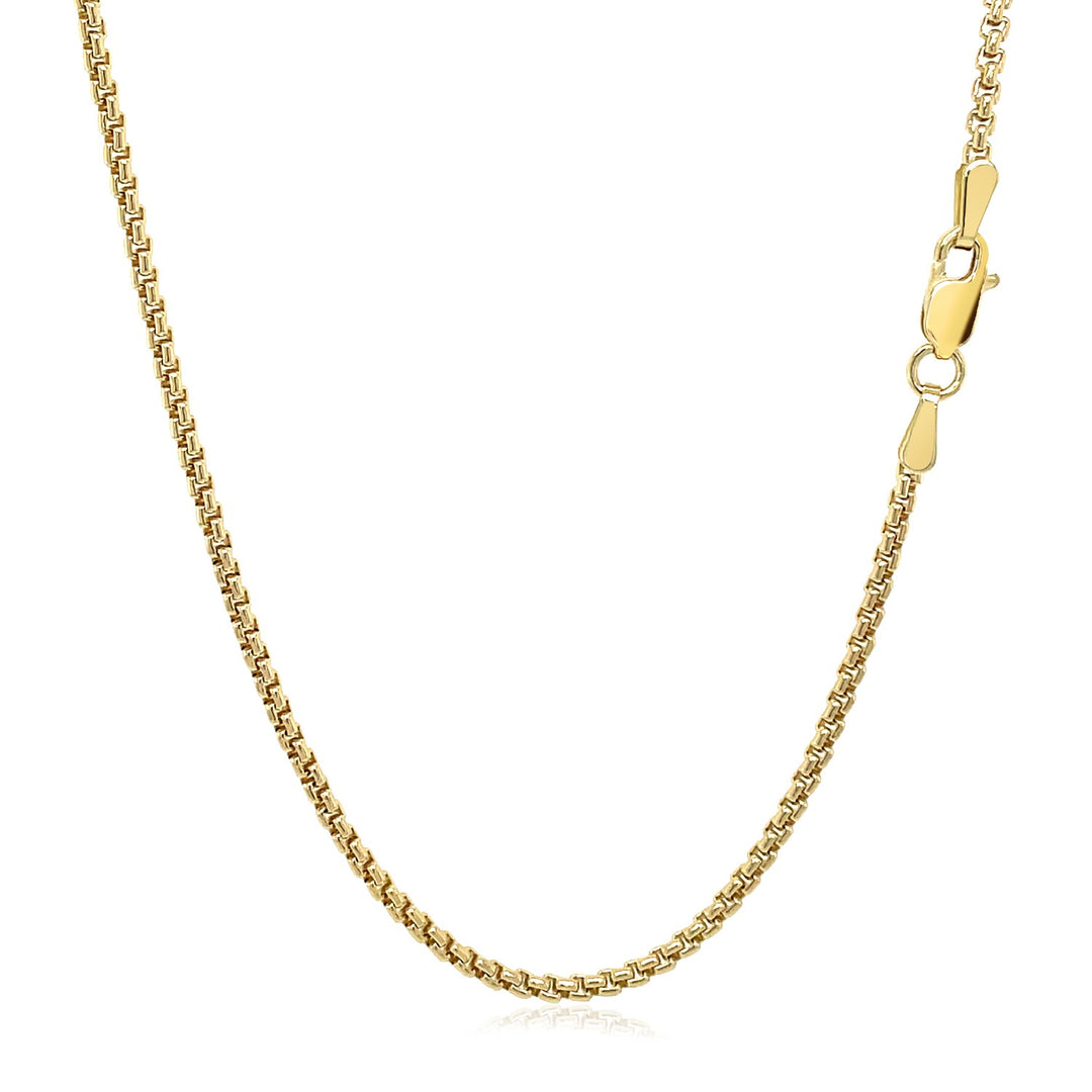 Brand New 14k Yellow Gold Solid Round Box Chain (1.6 mm)