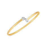 Brand New 14k Two Tone Gold Diamond Hardware Bangle (3.00 mm)