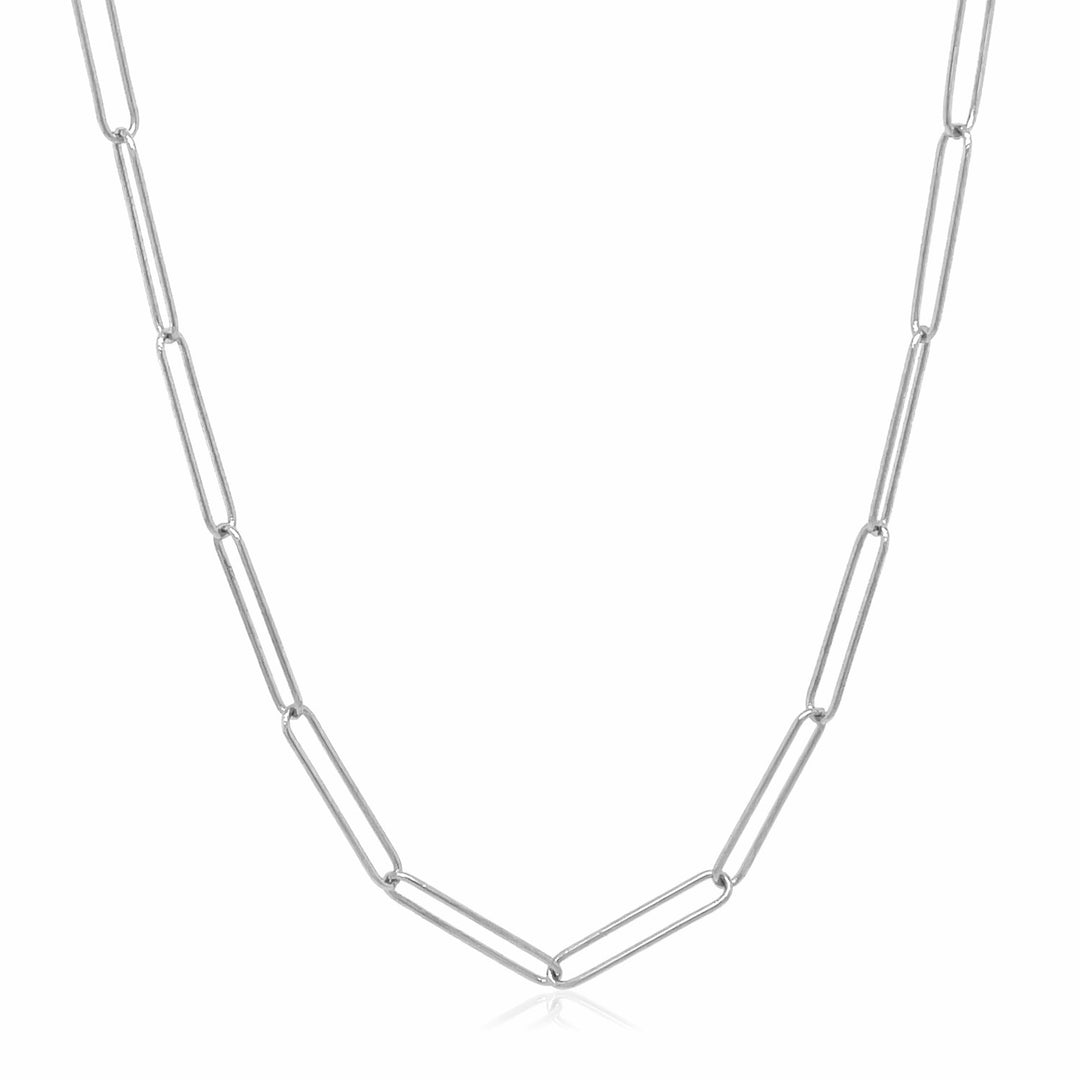 Brand New 14k White Gold Wire Paperclip Chain (2.70 mm)