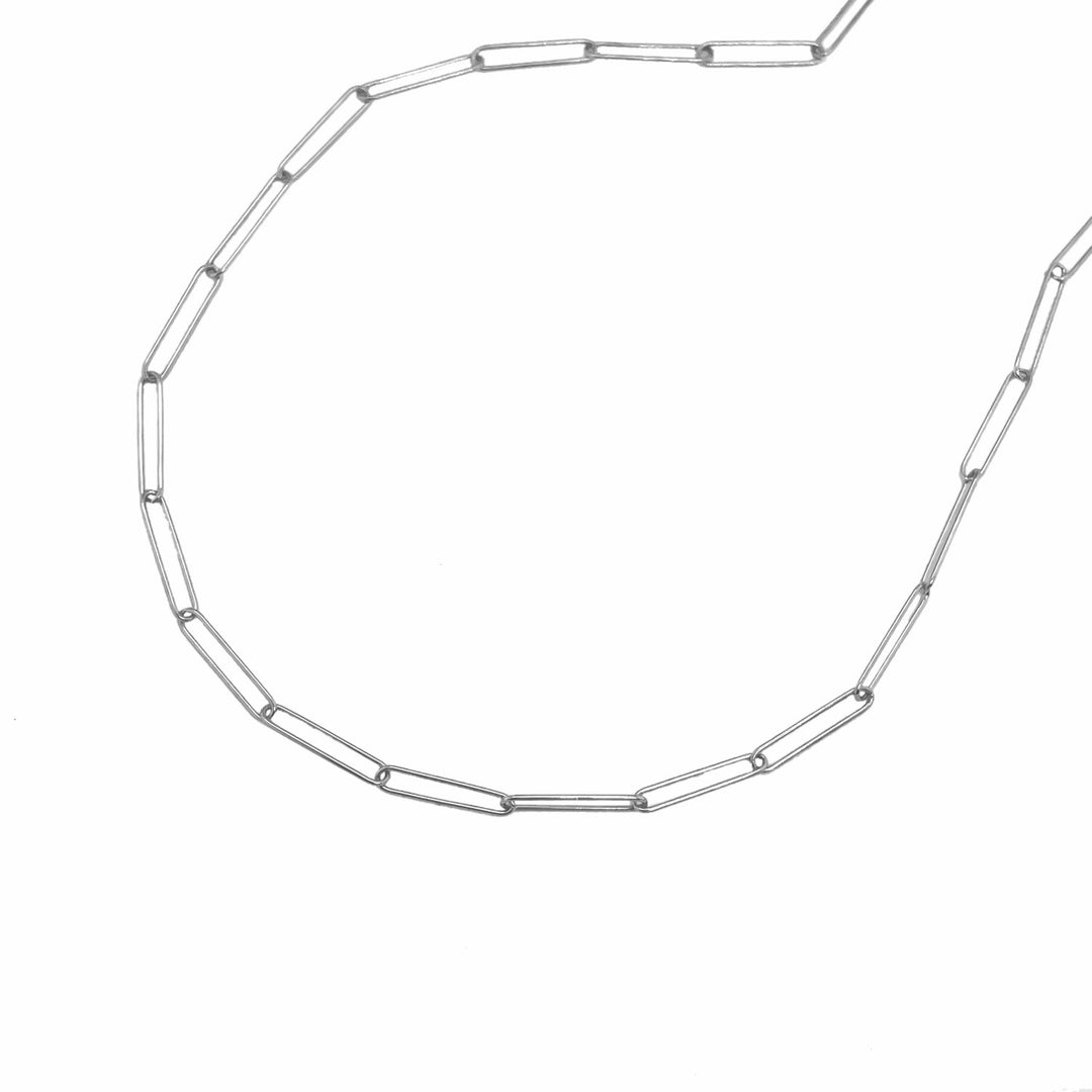 Brand New 14k White Gold Wire Paperclip Chain (2.70 mm)