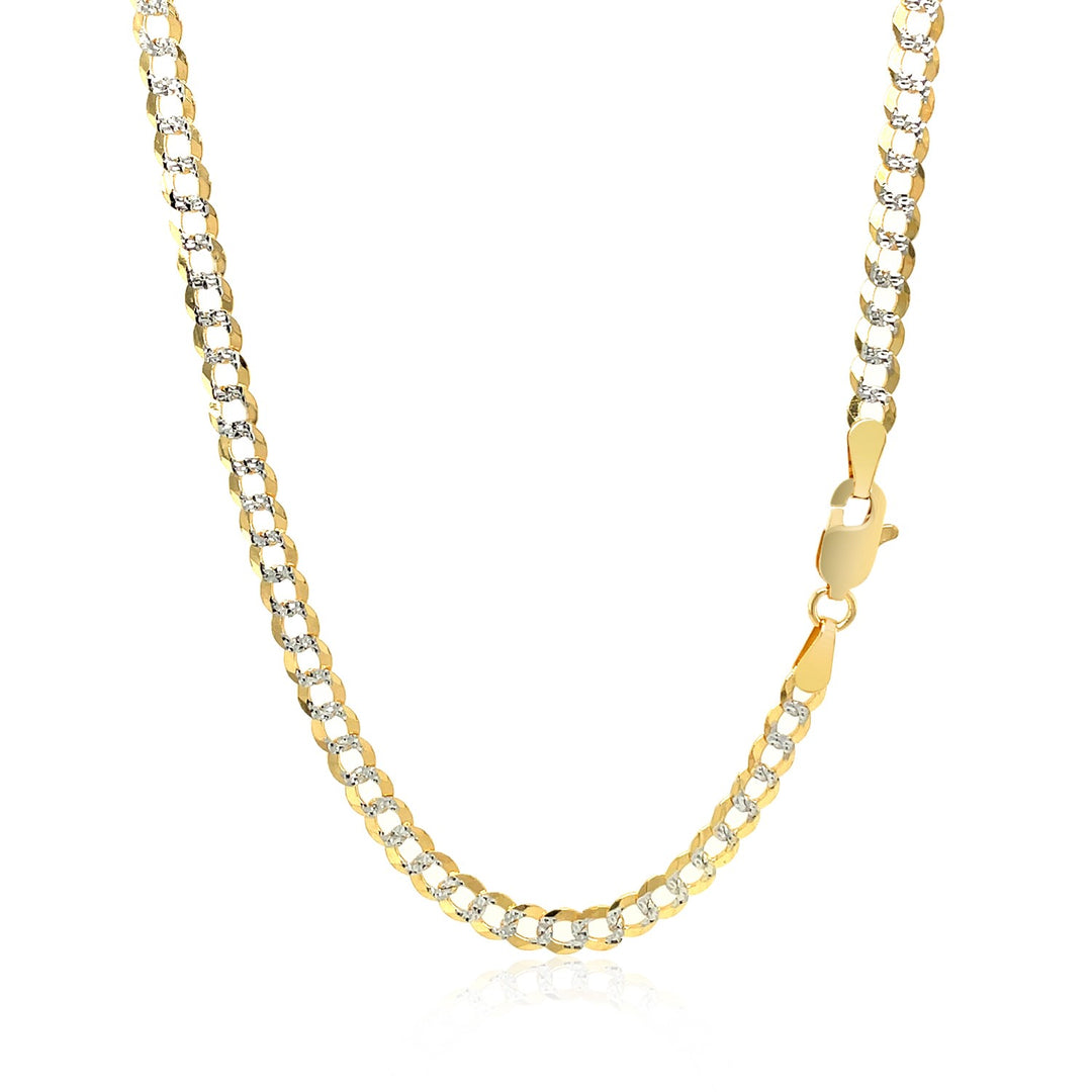 Brand New 14k Two Tone Gold Pave Curb Chain (3.60 mm)