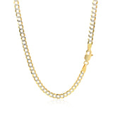 Brand New 14k Two Tone Gold Pave Curb Chain (3.60 mm)