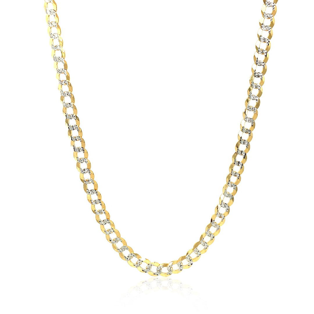 Brand New 14k Two Tone Gold Pave Curb Chain (3.60 mm)