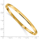 Brand New 14k Yellow Gold 4mm Solid Polished Slip-On Bangle Bracelet 7.75"