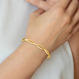 Brand New 14k Yellow Gold Hinged Bangle Bracelet 7"