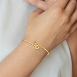 Brand New 14k Yellow Gold Polished Love Knot Flexible Bangle Bracelet 7"
