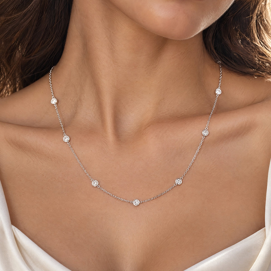 Brand New 0.65cttw Natural Diamonds by the Yard Necklace in 14k Gold