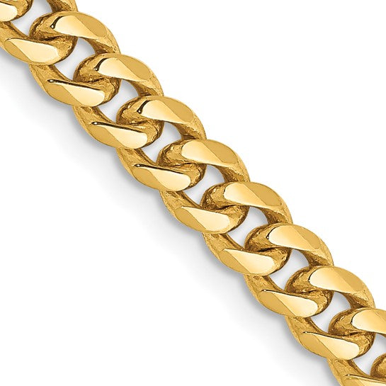 Brand New 14k Yellow Gold Solid 5mm Cuban Chain Necklace (Choose Length)